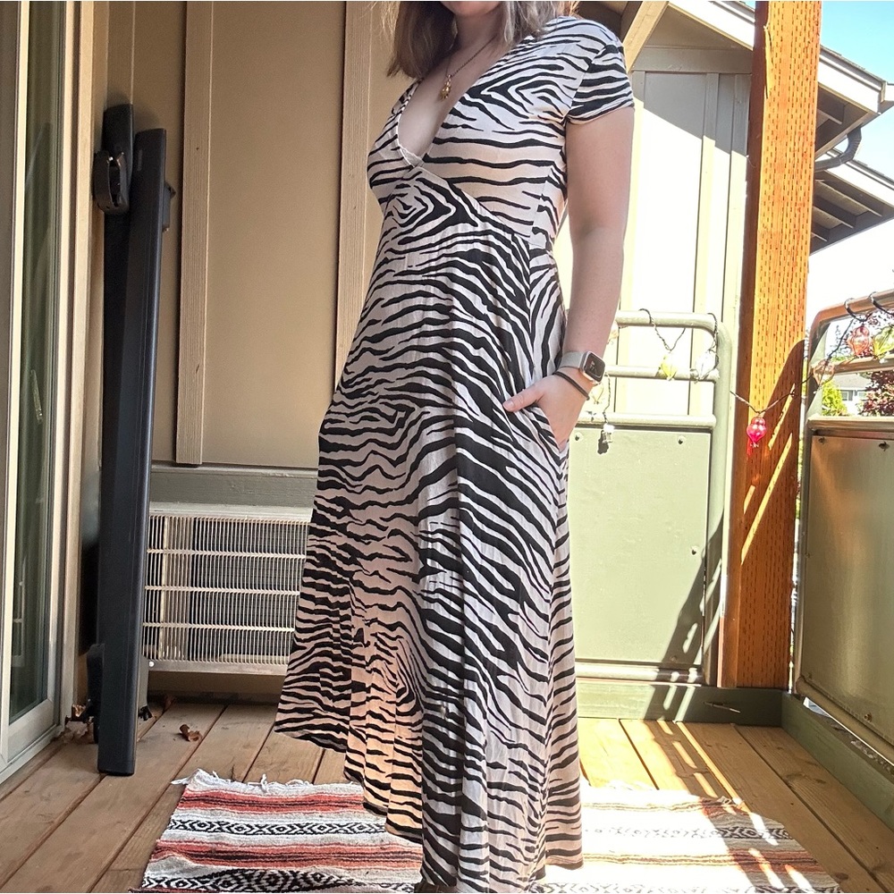Zebra print maxi dress